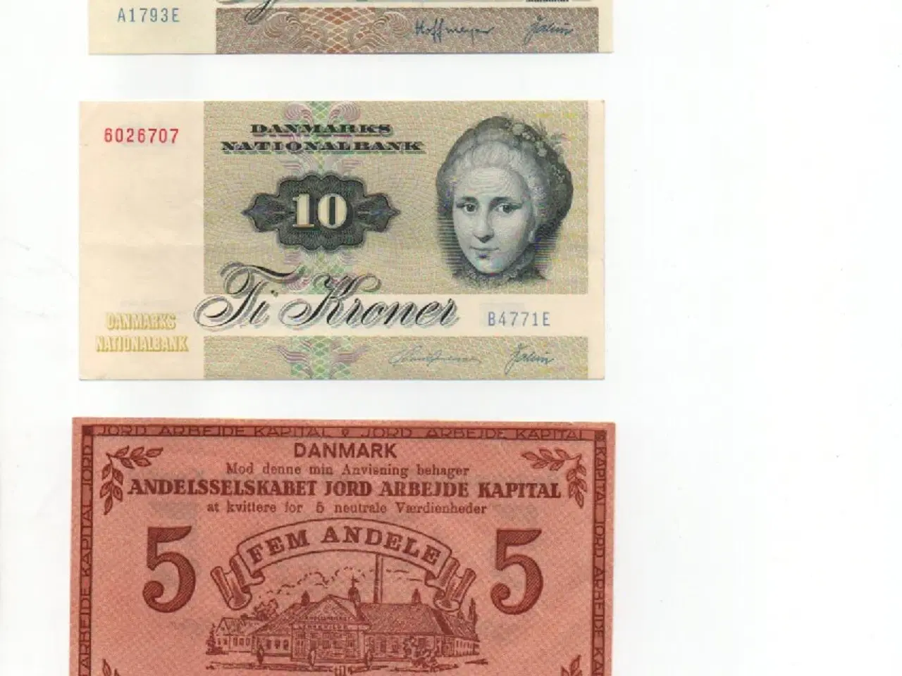 Billede 5 - Danske mønter og 3 sedler i flot kasse.