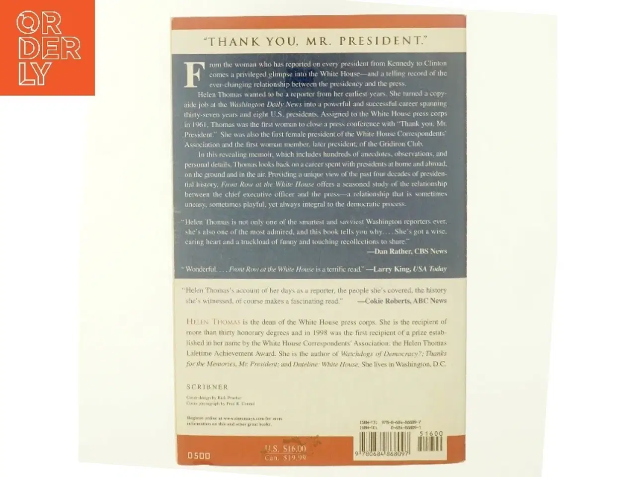 Billede 3 - Front Row at the White House af Helen Thomas (Bog)