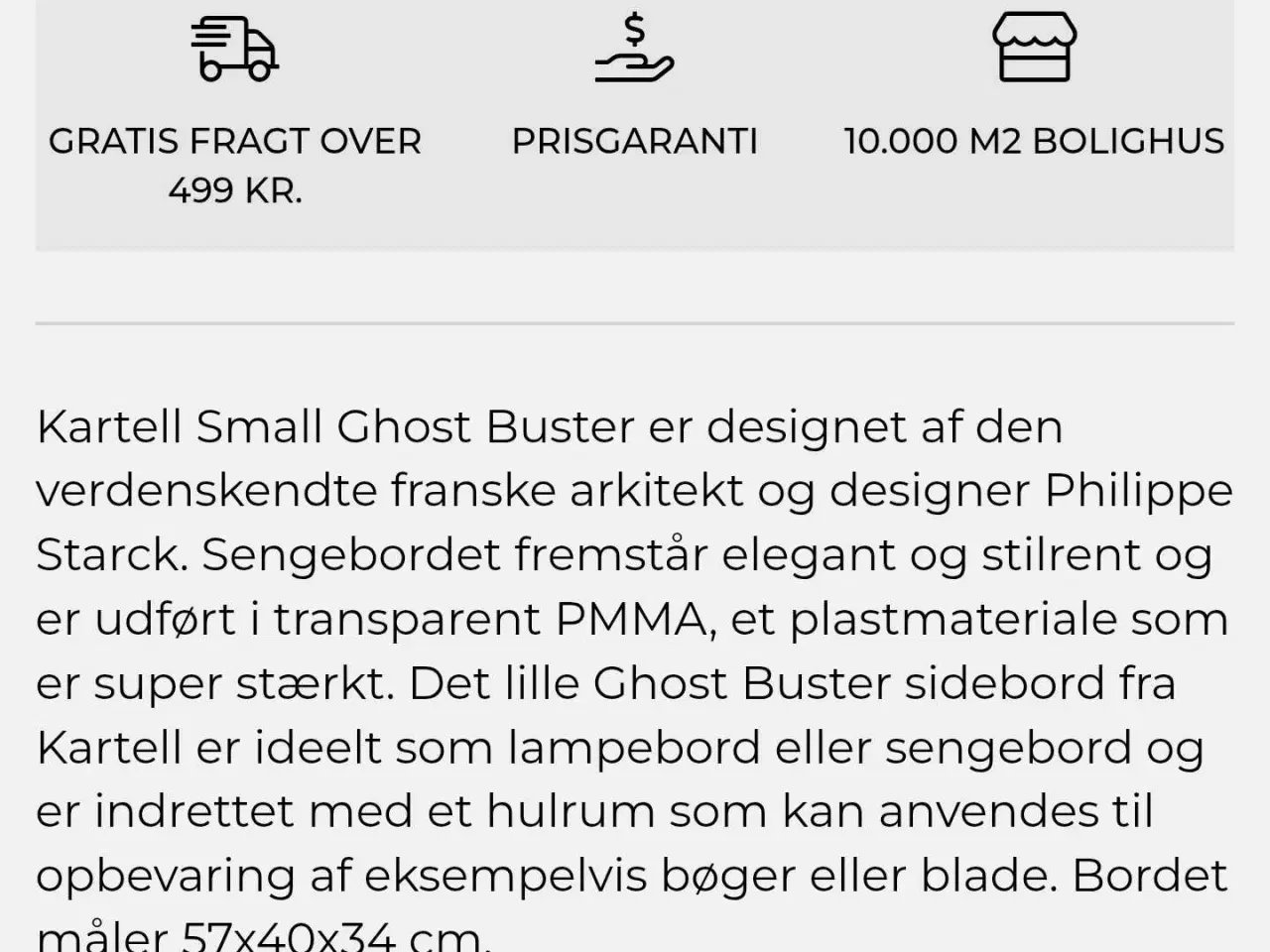 Billede 5 - Kartell Ghost Buster. Lille Sidebord Gennemsigtig