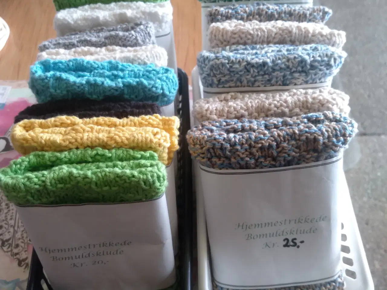 Billede 1 - Hjemmestrikkede karklude / vaskeklude