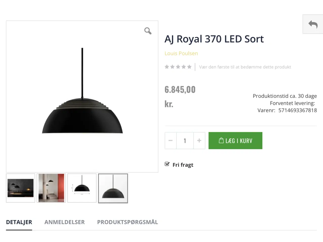 Billede 6 - 2 stk Arne Jacobsen Royal pendler Ø 370 LED