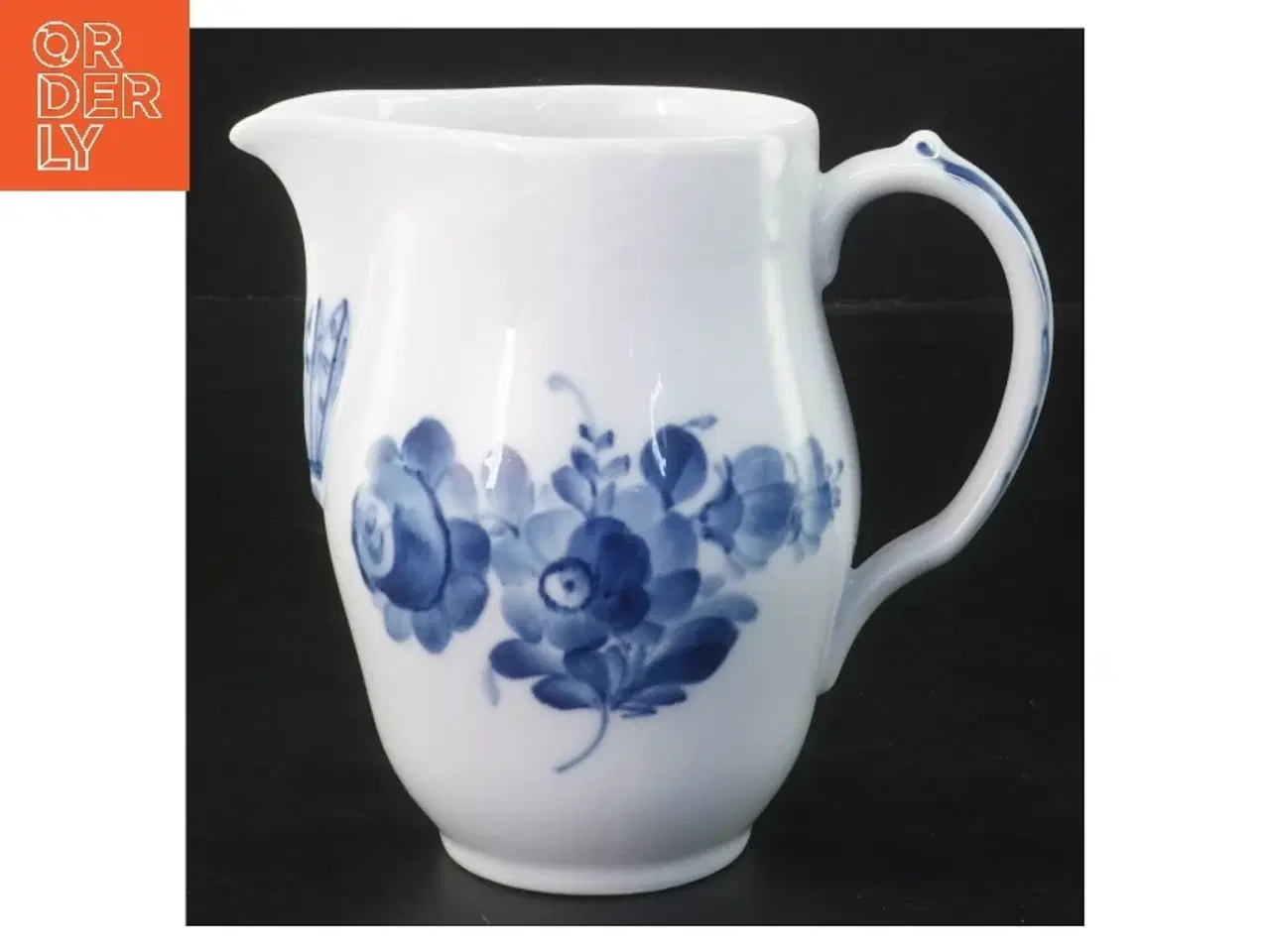 Billede 1 - Kande med blomsterprint fra Royal Copenhagen, med blå blomst motiv (str. 13 cm)