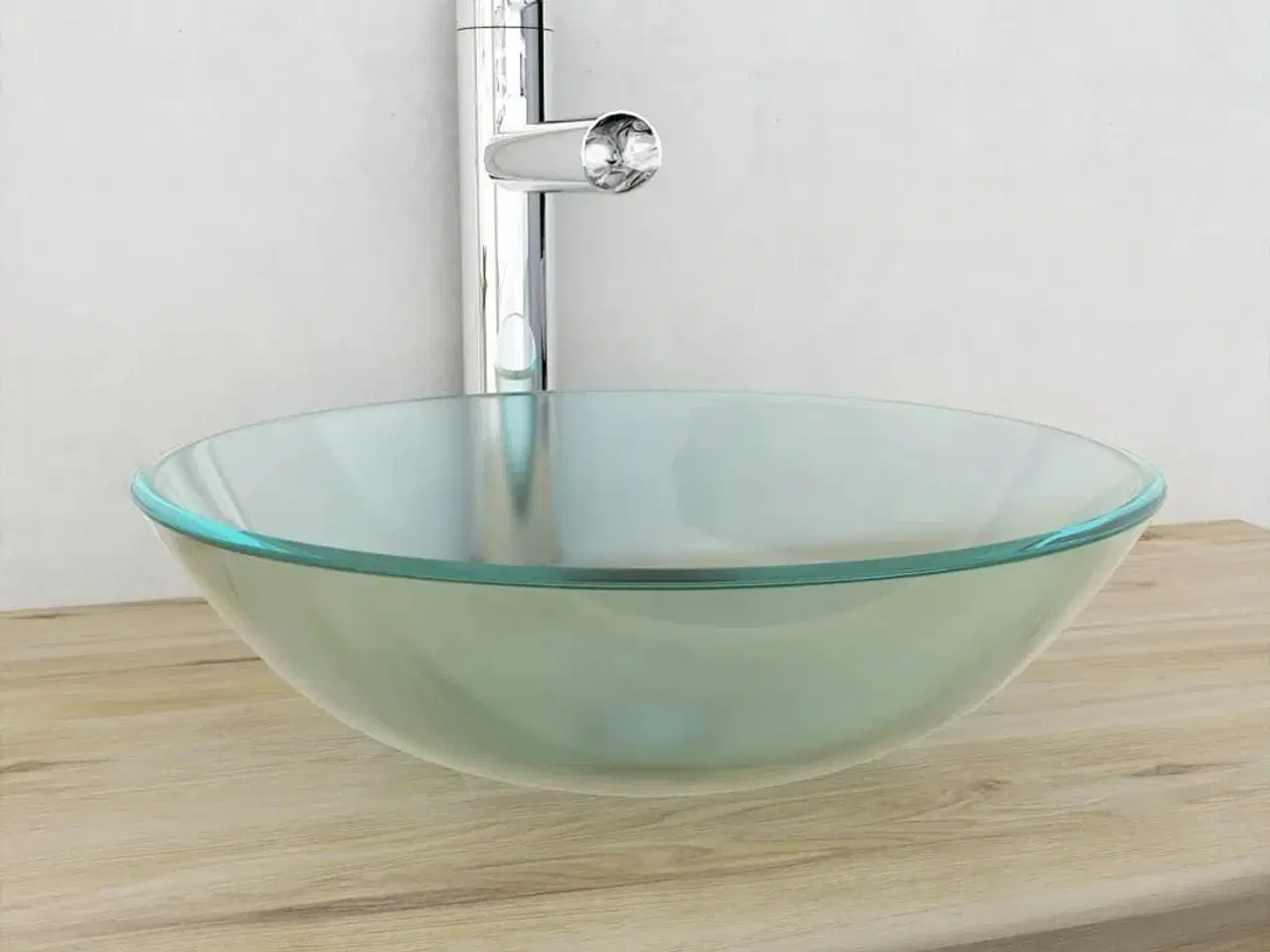 Billede 1 - Håndvask i hærdet glas 42 cm matteret