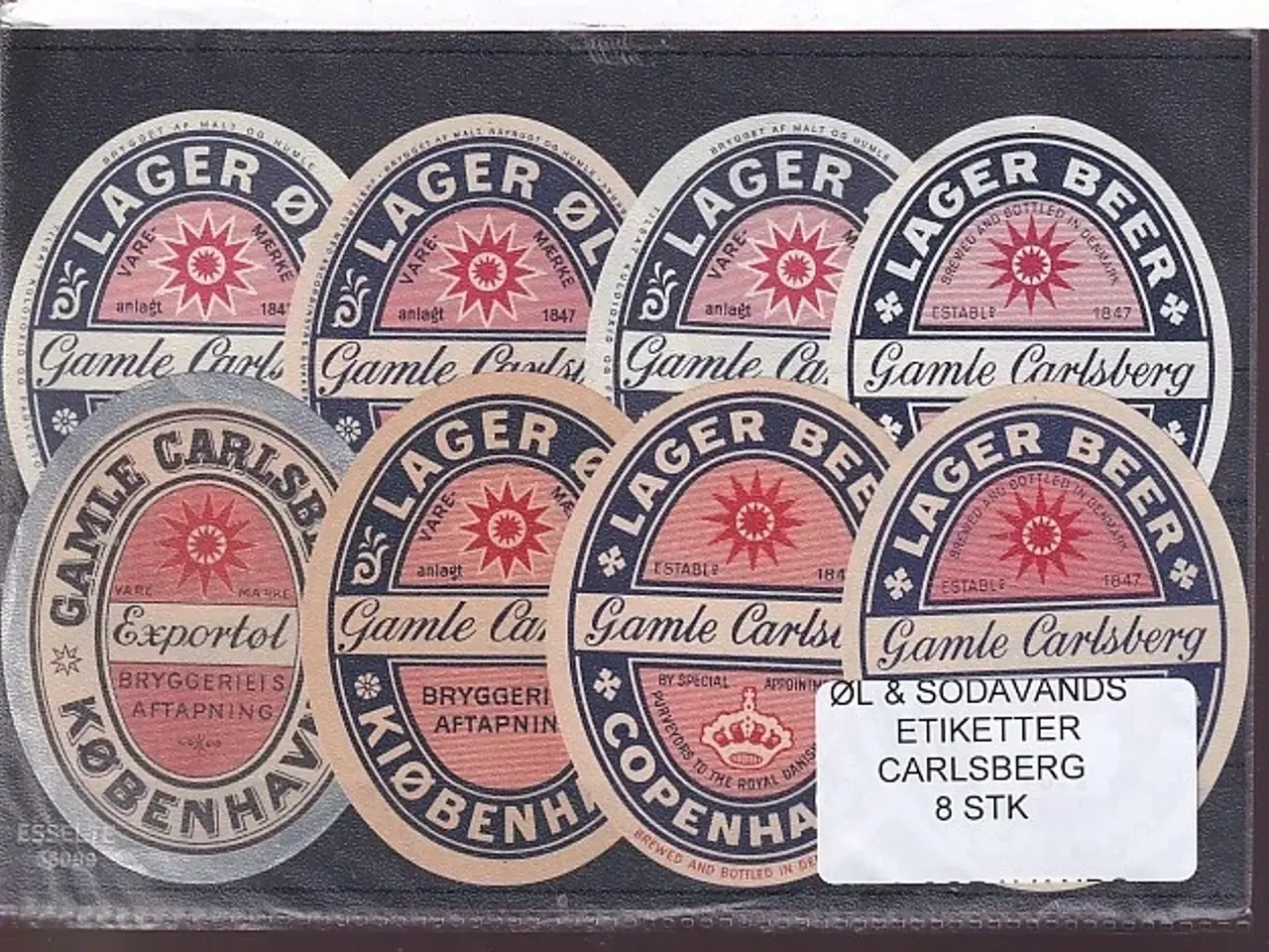 Billede 1 - Øl og Sodavands Etiketter - Carlsberg - 8 Stk.