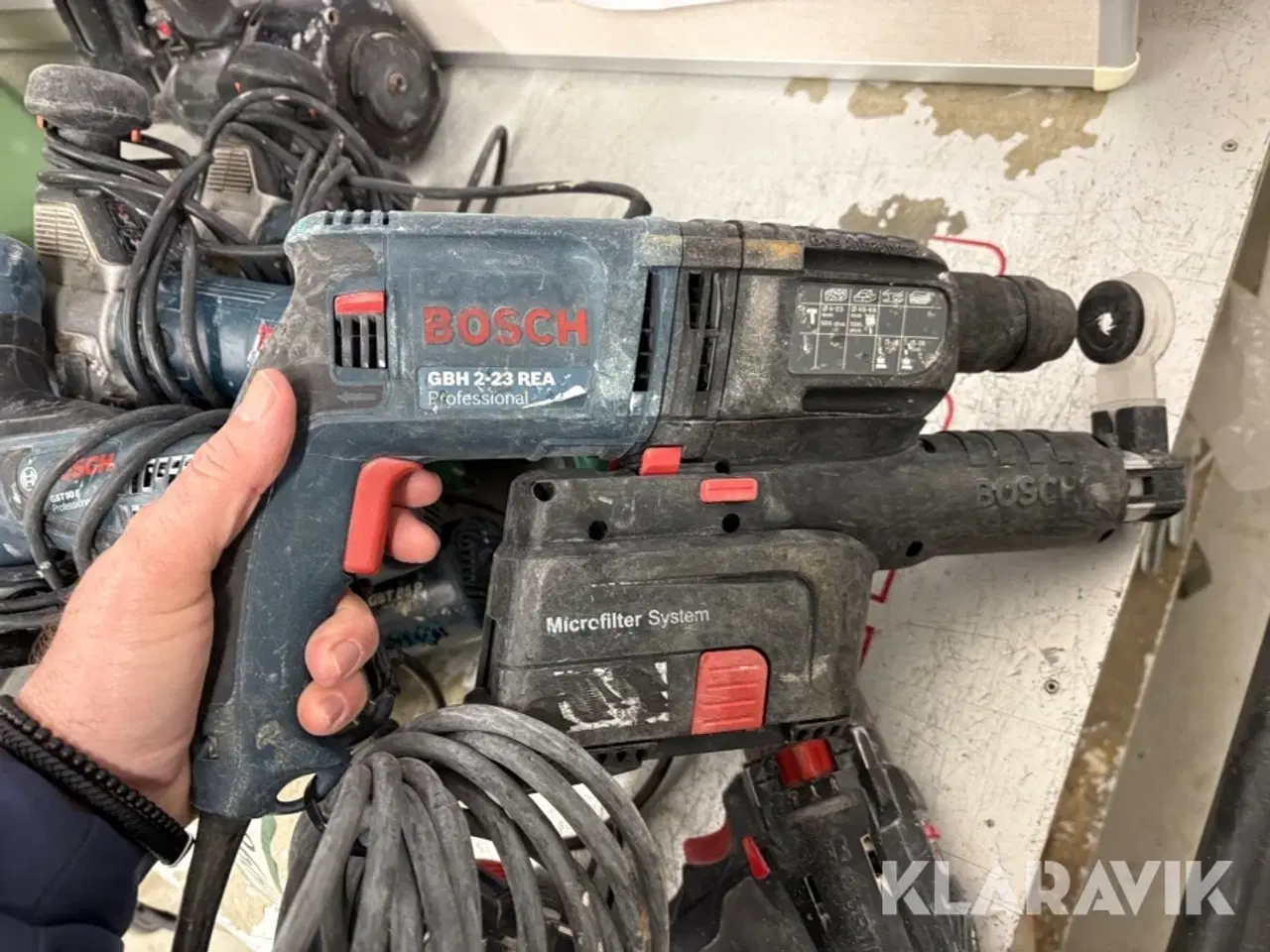 Billede 7 - Håndværktøj Bosch Würth blandet lot 6 stiksav 1 skruemaskine 2 borehamre 1 luftsømpistol