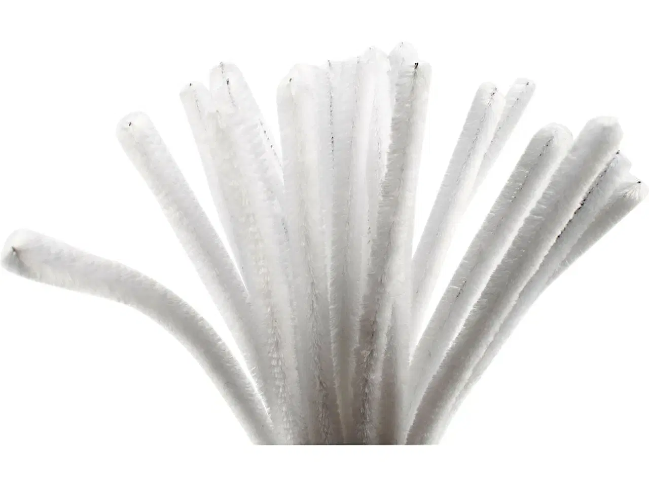 Billede 1 - Chenille, L: 30 cm, tykkelse 9 mm, hvid, 25stk./ 1 pk.