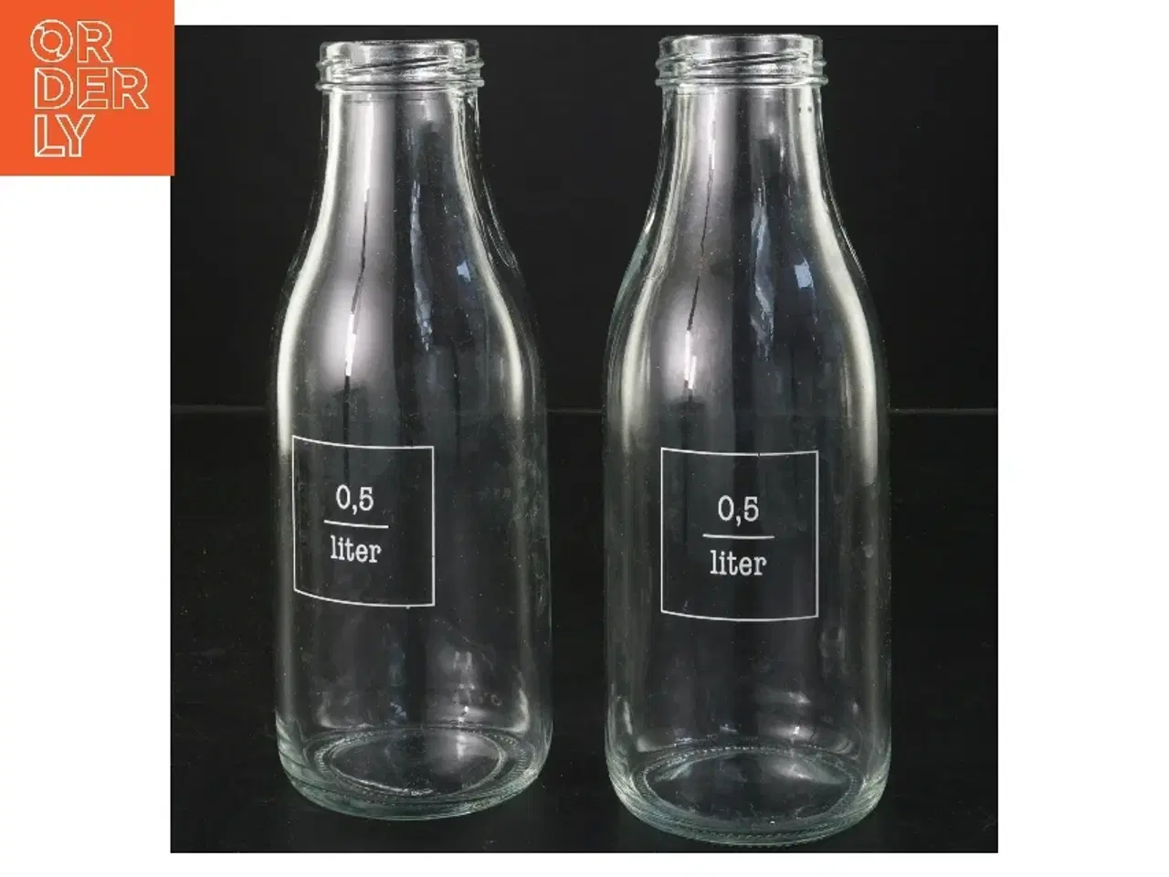 Billede 1 - Glasflasker 0,5 liter (str. 2 stk Ø 4,5 cm længde 20 cm)