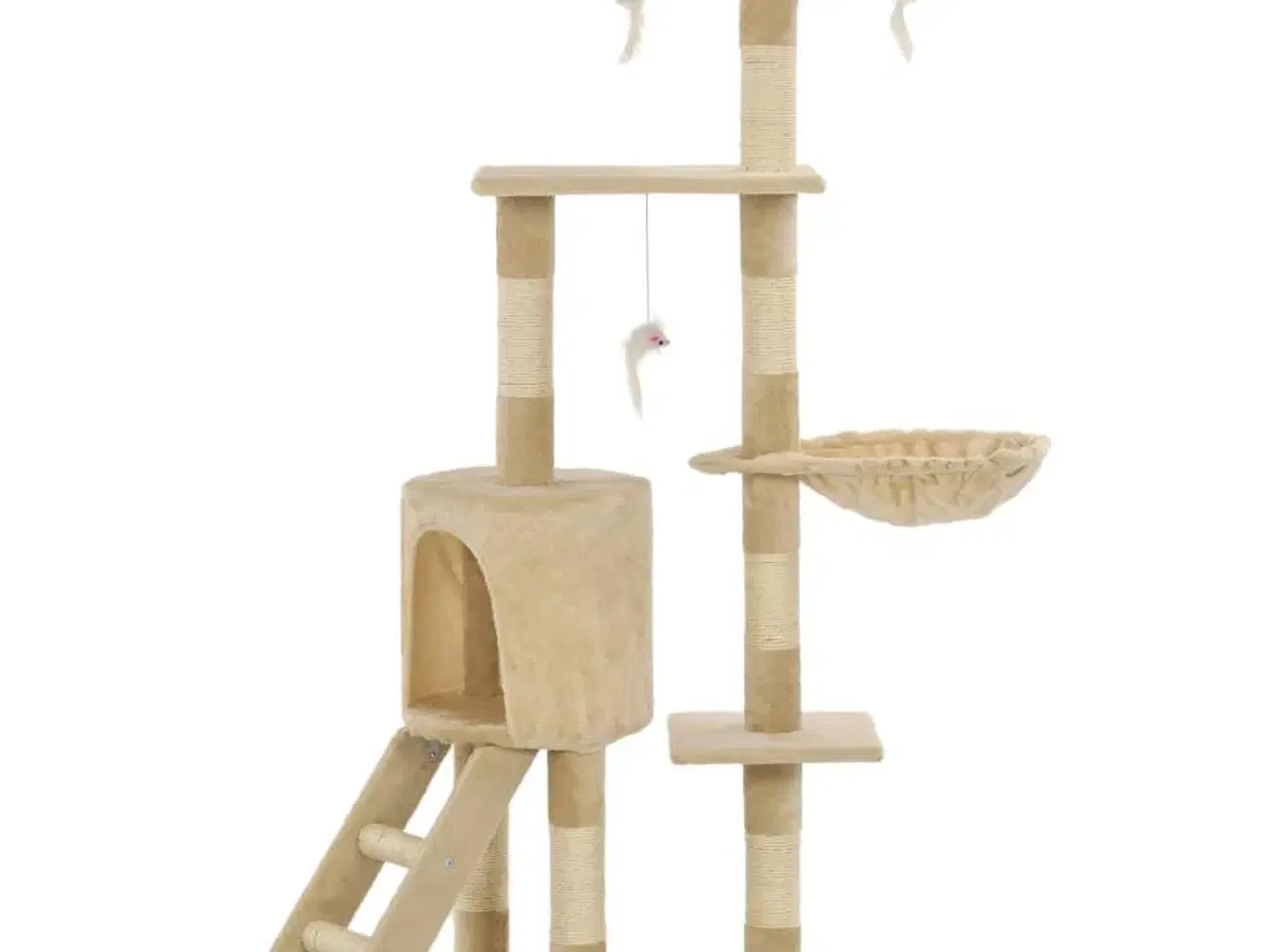 Billede 3 - Kradsetræ til katte med sisal-kradsestolper 138 cm beige