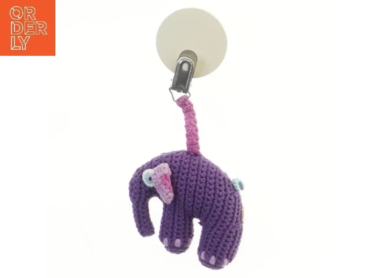 Billede 2 - Hæklet elefant bidering fra Sebra (str. 19 cm)