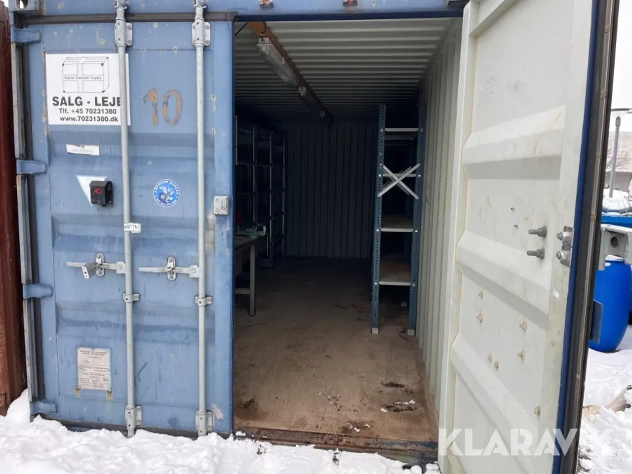 Billede 5 - 20 fods container med reoler og arbejdsbord