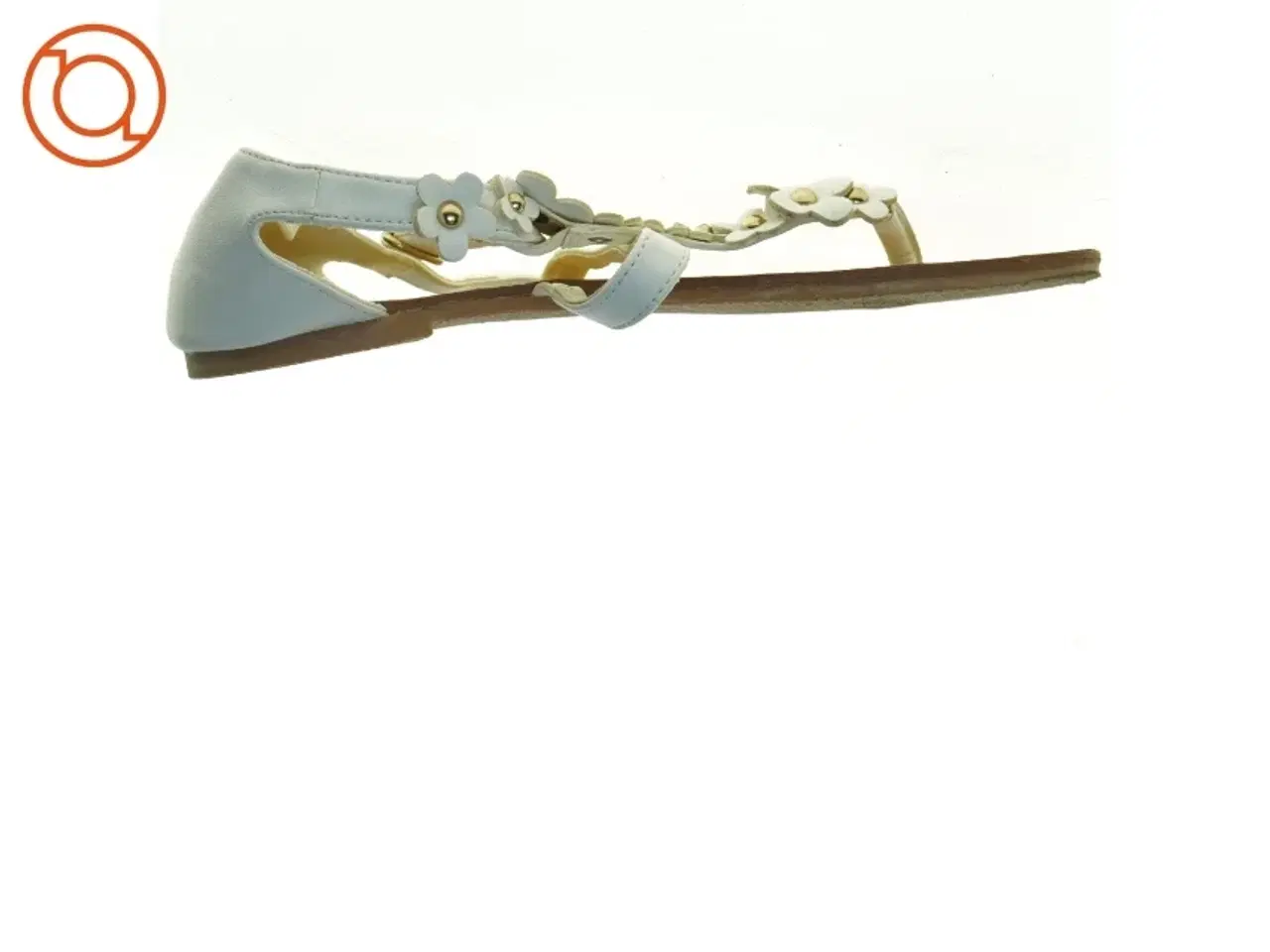 Billede 3 - Hvide sandaler med blomsterdetaljer (str. 35)