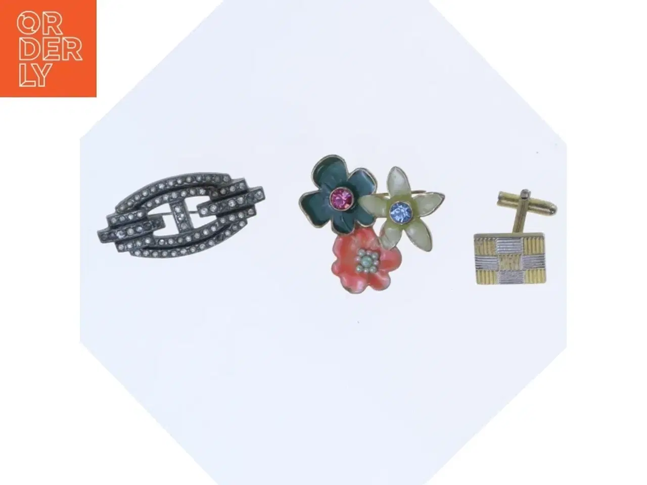 Billede 3 - Vintage brocher og manchetknap (str. 2 cm til 4 komma 5 cm)