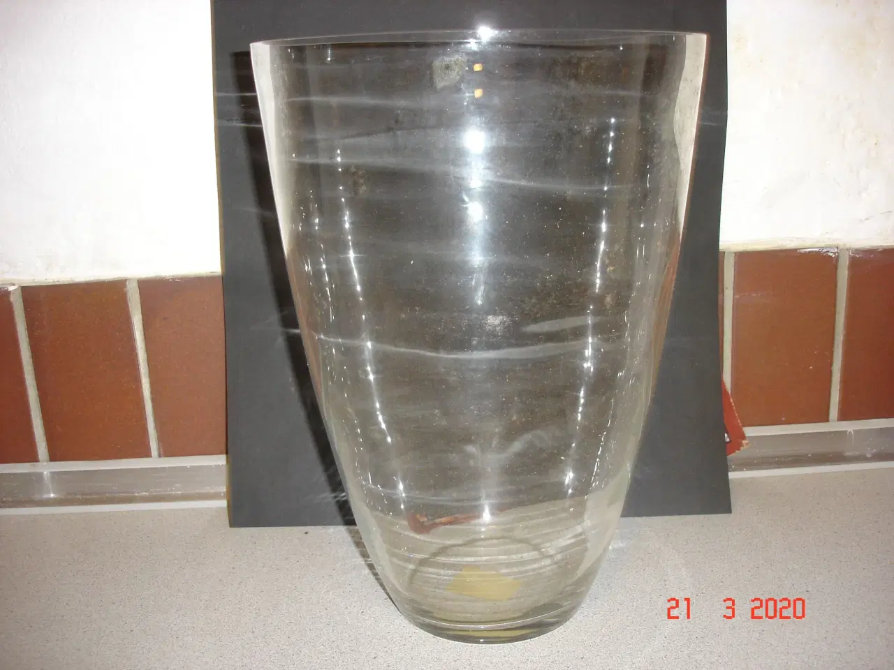 Billede 1 - Høj glaskrukke/vase, ny