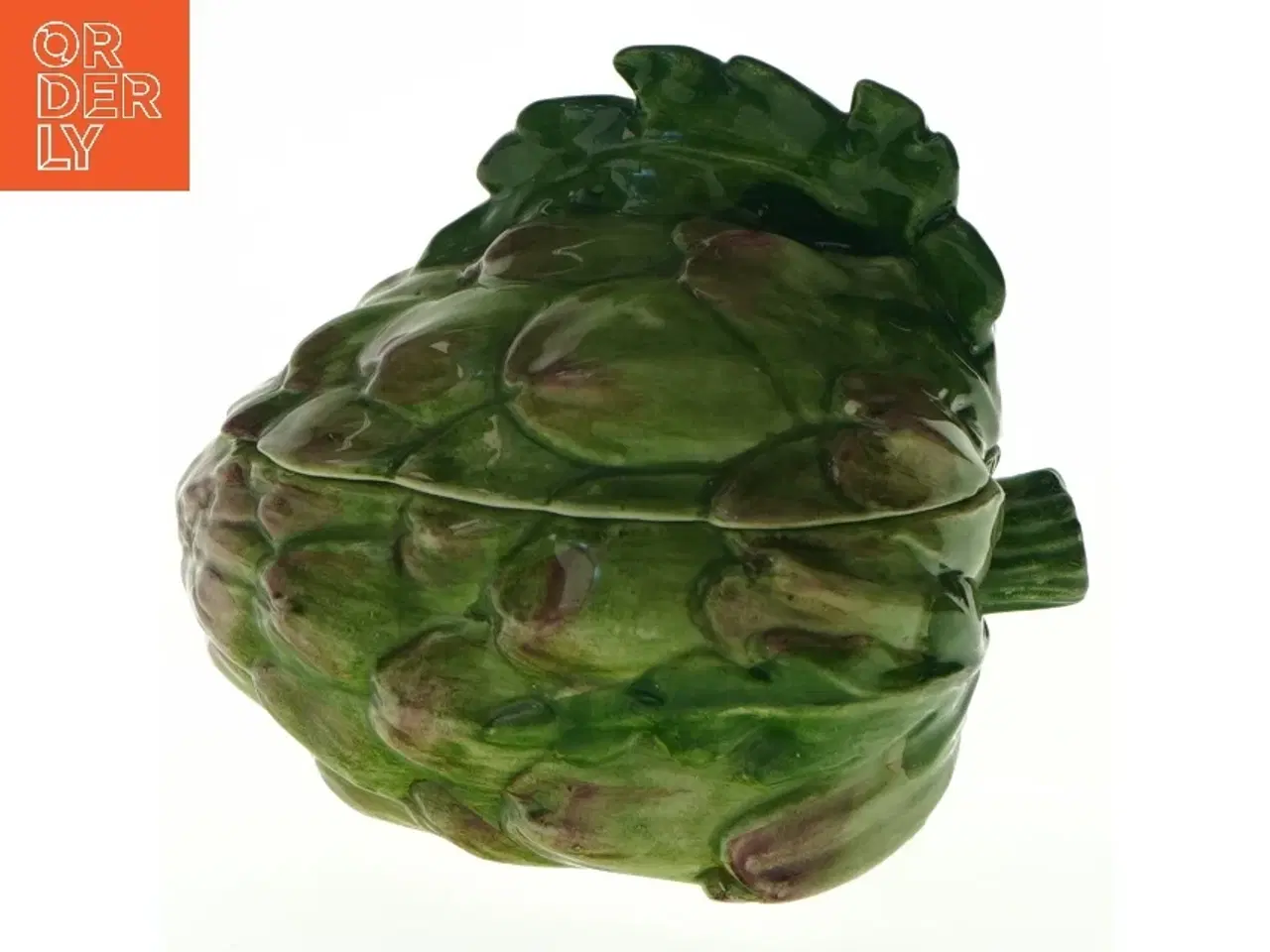 Billede 2 - Artiskokformet krukke med ske (str. 13 x. 10,5 cm)