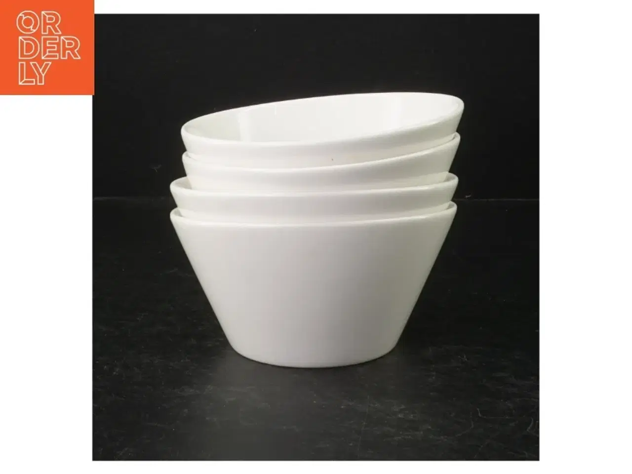 Billede 1 - Hvide porcelænsskåle (str. Ø. 14 cm. 4 styk)