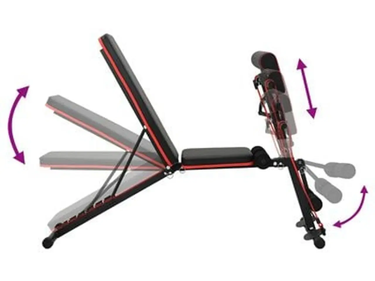 Billede 11 - Vægtbænk Sort 132 x 54 x 100 cm Stål