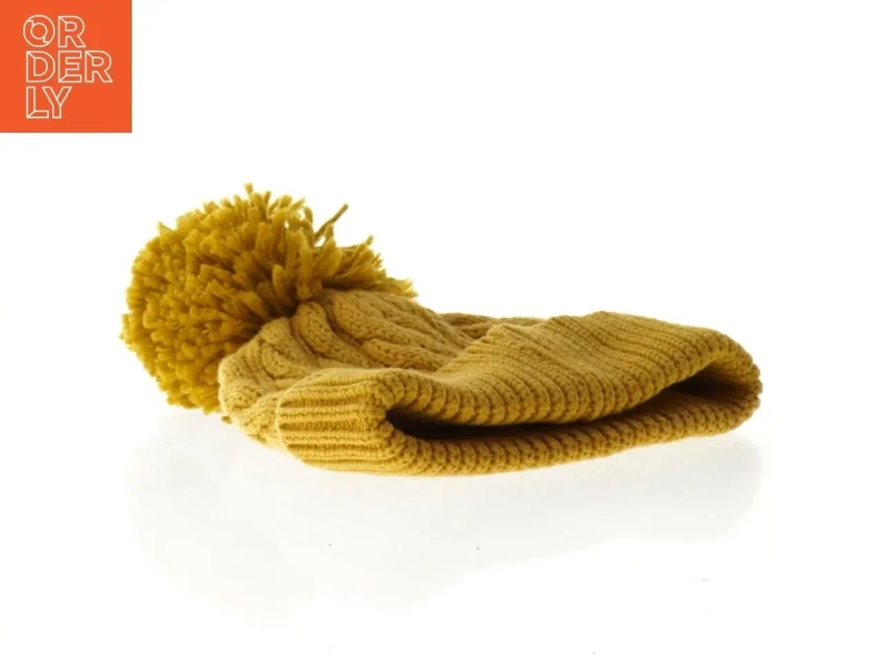 Billede 4 - Gul strikket hue med pompon fra Next (str. 6 mdr)