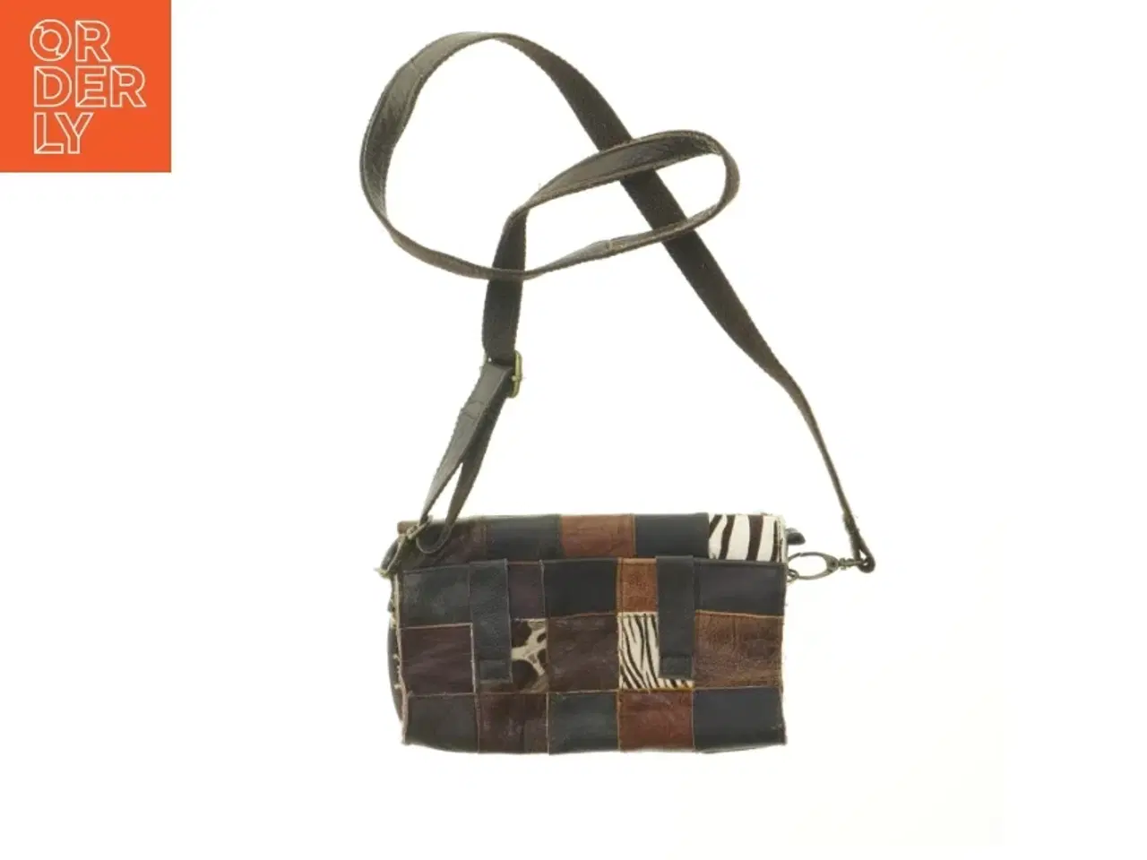 Billede 2 - Patchwork læder skuldertaske (str. 21x13 cm)