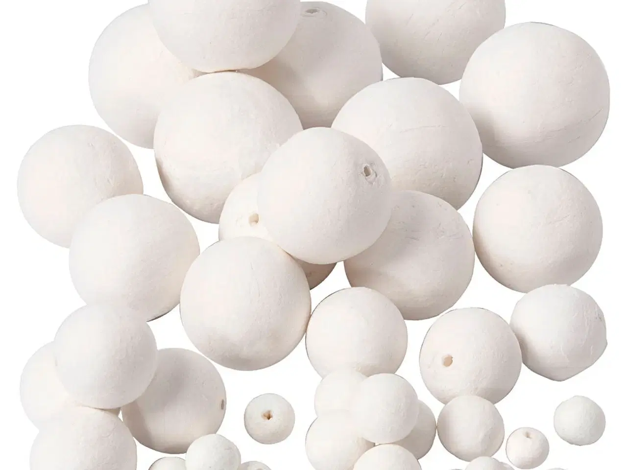 Billede 1 - Hvide vatkugler, 42 stk. i 6 størrelser