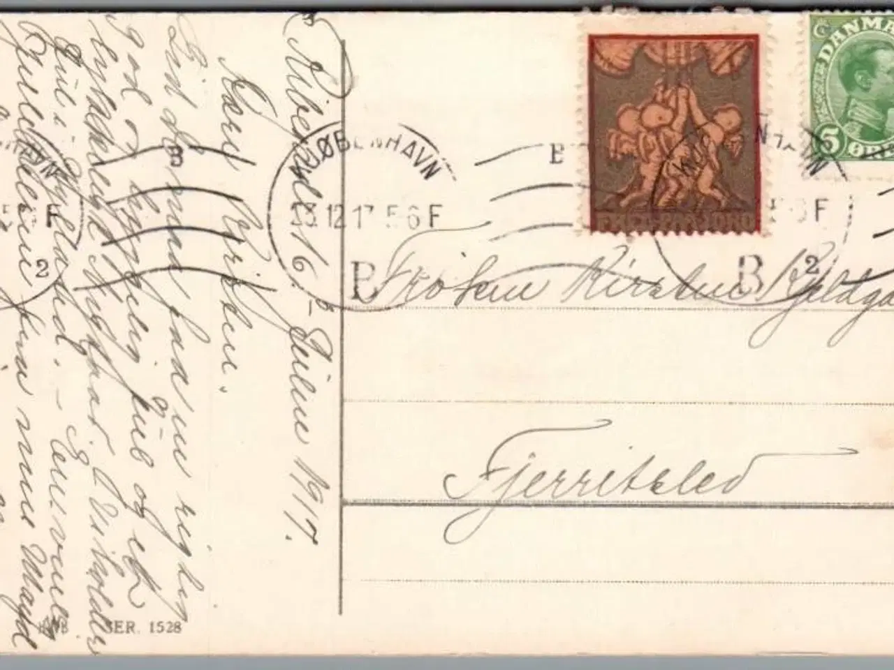 Billede 1 - Julemærke 1917 på Postkort