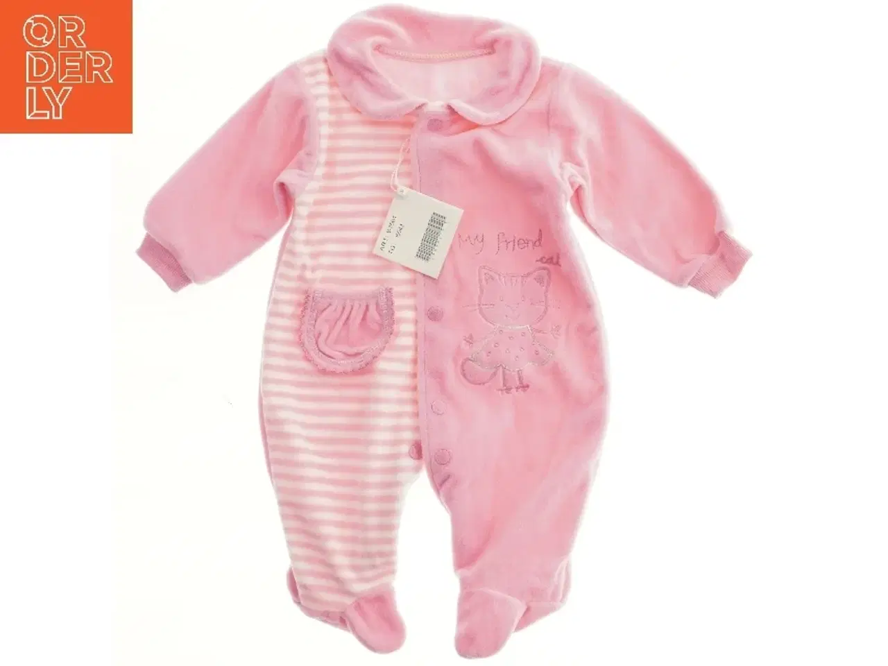 Billede 1 - Lyserød baby heldragt med kattemotiv (str. 68)