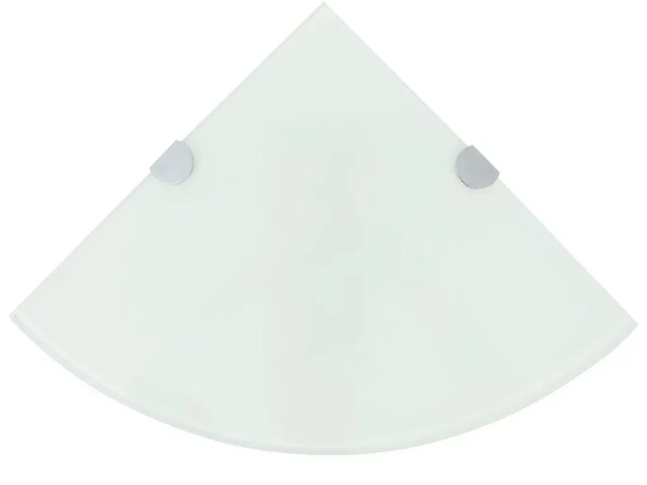 Billede 1 - Hjørnehylde m. krombeslag hvidt glas 25x25 cm