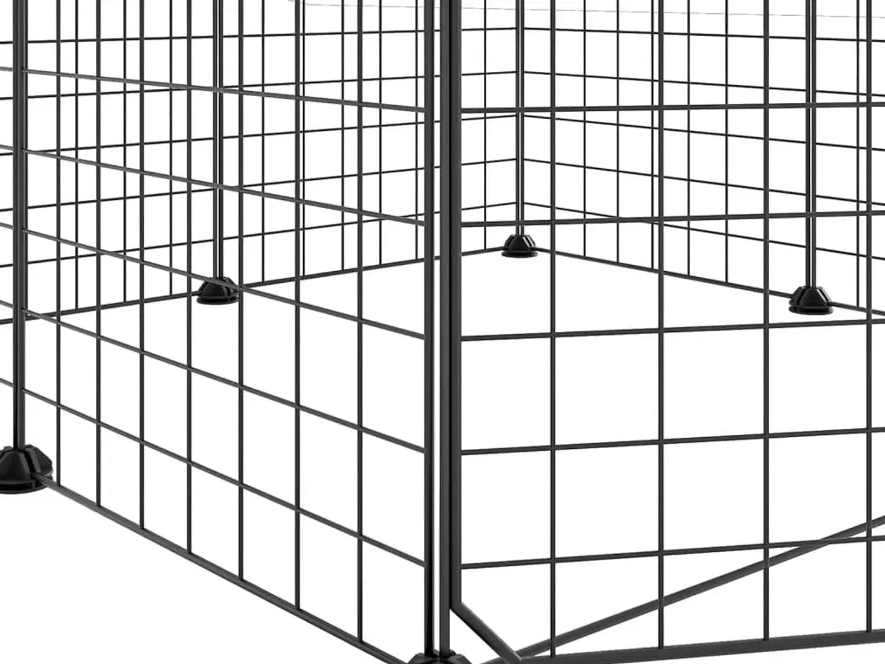 Billede 6 - Kæledyrsbur med 8 paneler og dør sort 35x35 cm stål