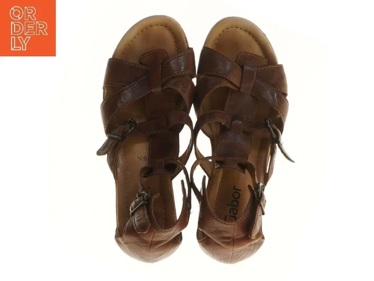 Billede 2 - Brune læderkilesandaler fra Gabor (str. 39 )