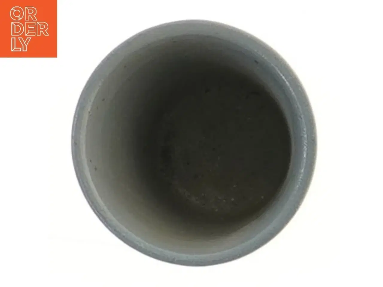 Billede 2 - Keramikvase med blå dekoration (str. Ø 7 cm længde 8 cm)