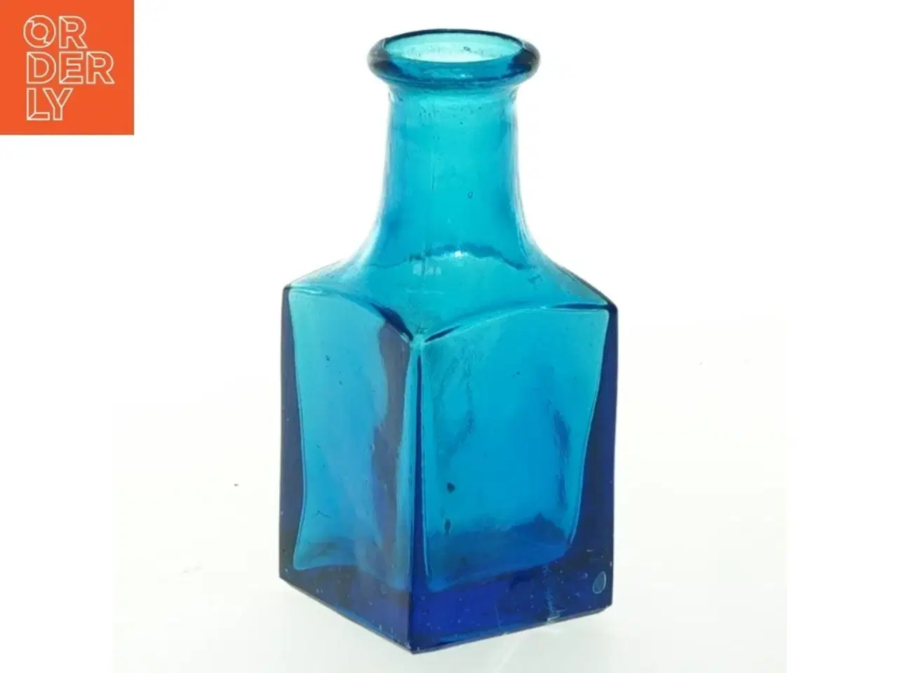 Billede 1 - Blå glasflaske (str. 11x4,5 cm)