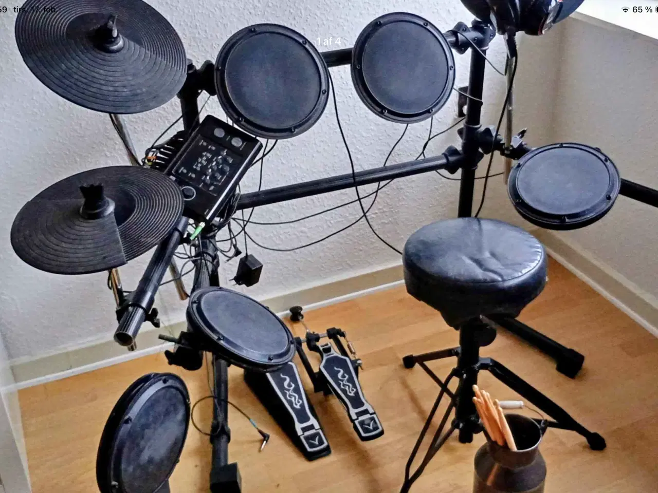 Billede 1 - elektronisk trommesæt komplet 