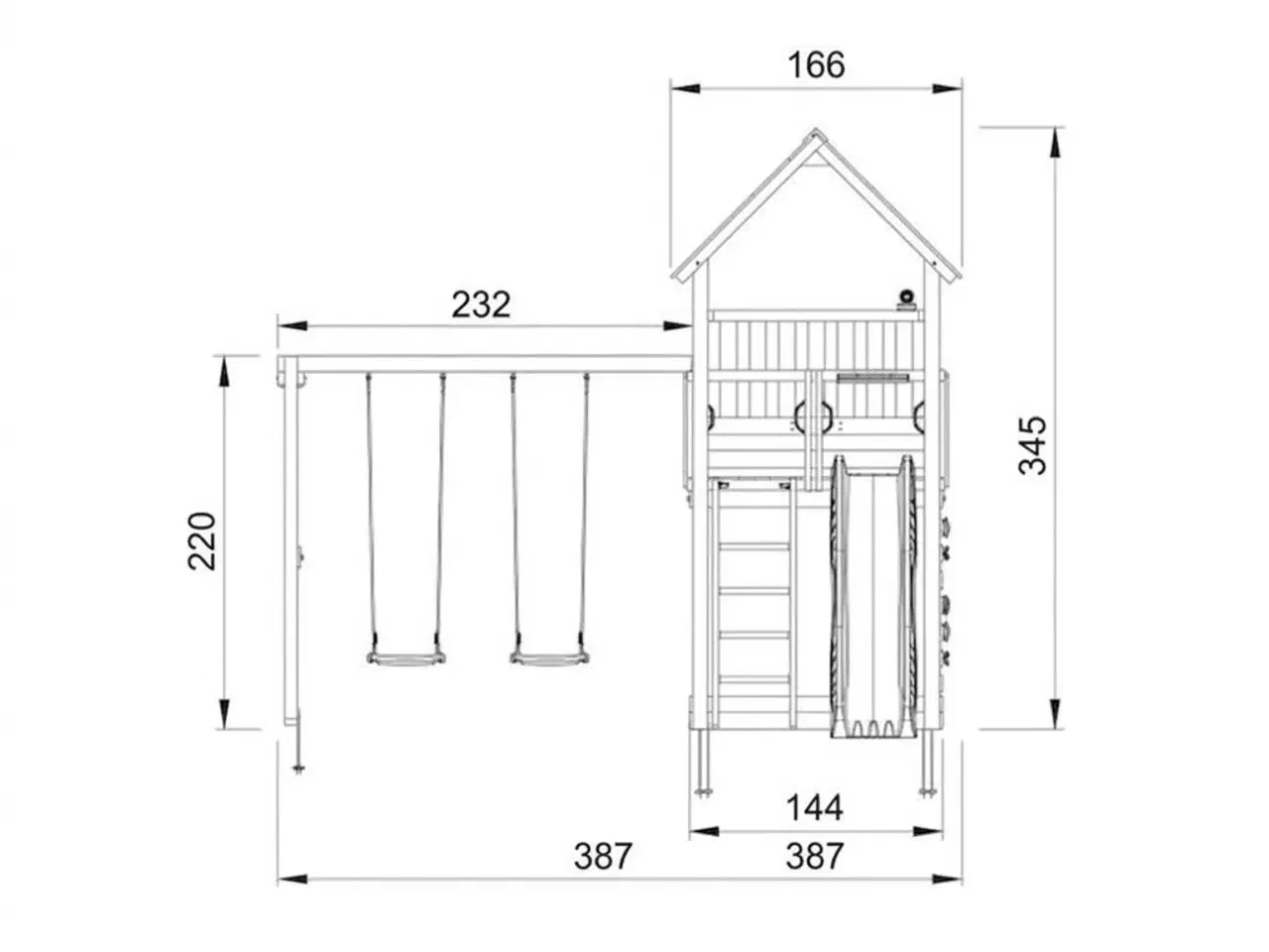 Billede 7 - Jungle Gym Palace legetårn med 2 gynger