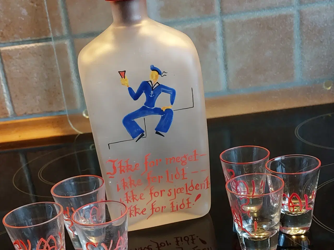 Billede 1 - HOLMEGAARD KANTINEFLASKE - + 6 GLAS 