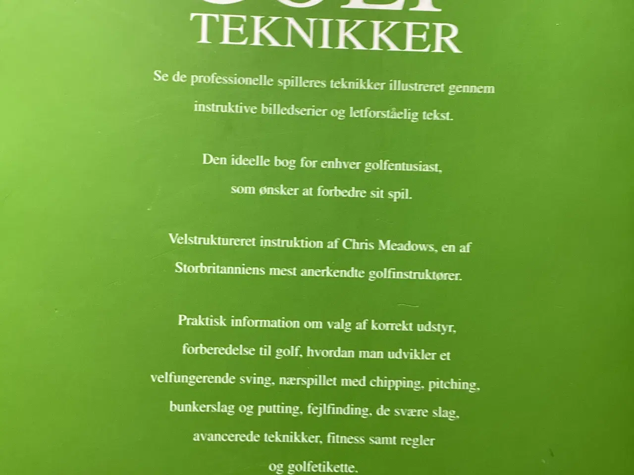Billede 2 - GOLFINSTRUKTIONSBOG  252 sider. Med det hele
