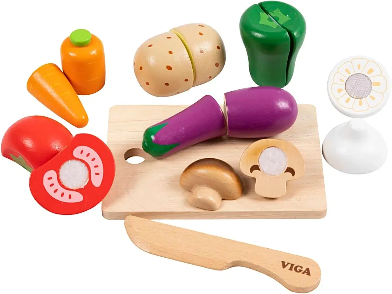 Billede 1 - VIGA 20 Dels Skærebare Grøntsager til Leg og Læring