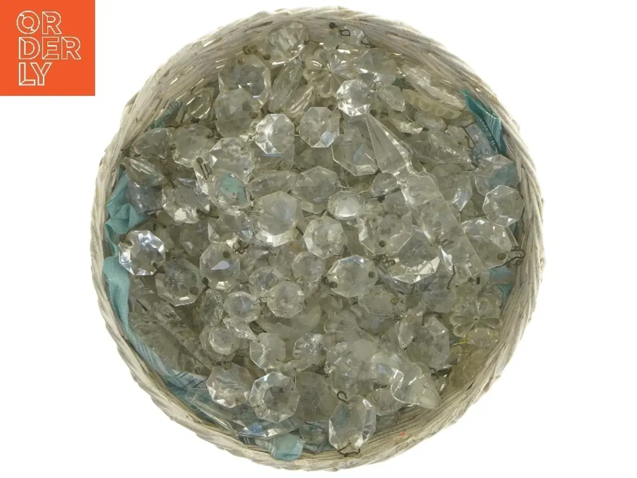 Billede 2 - Kurv med krystalpynt (str. 21,5 cm)