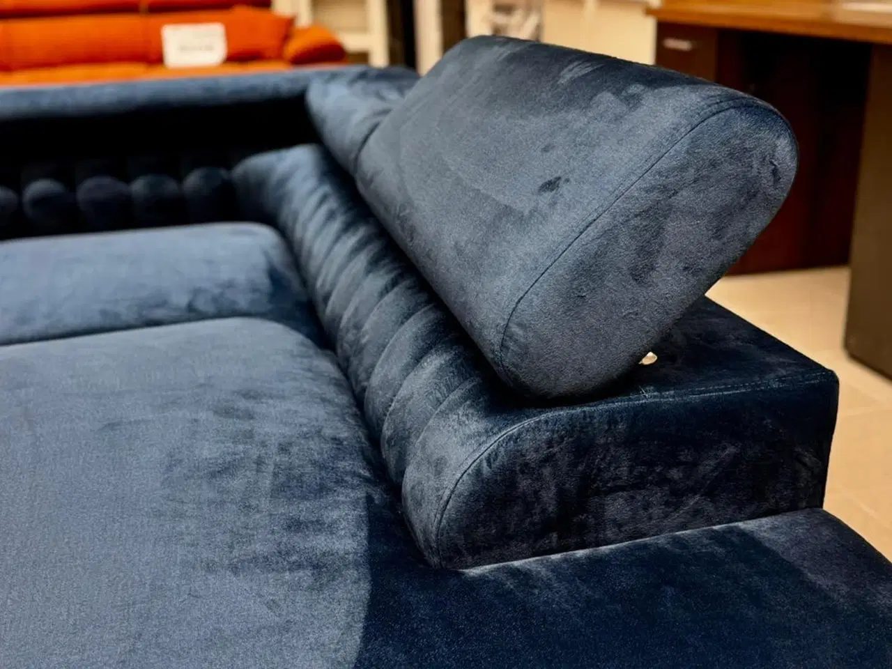 Billede 5 - Hjørnesofa med sovefunktion blå velour