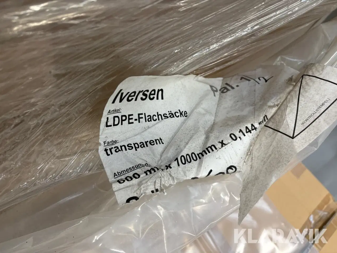 Billede 12 - Pakkeposer/emballage Iversen LDPE-Flachsäcke - 2 paller