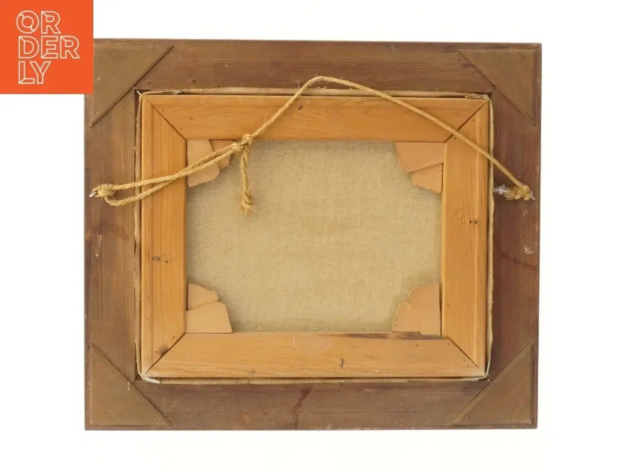 Billede 2 - Maleri af heste med guldramme (str. 41,5x35,5 cm)