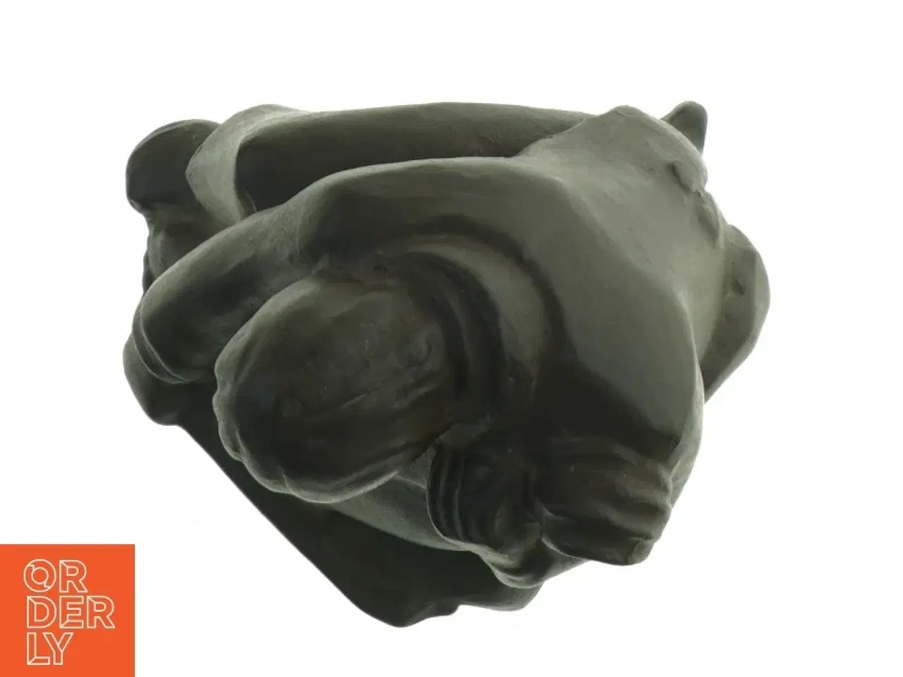 Billede 2 - Skulptur af siddende figur (str. H. 18 cm. b. 13 cm)