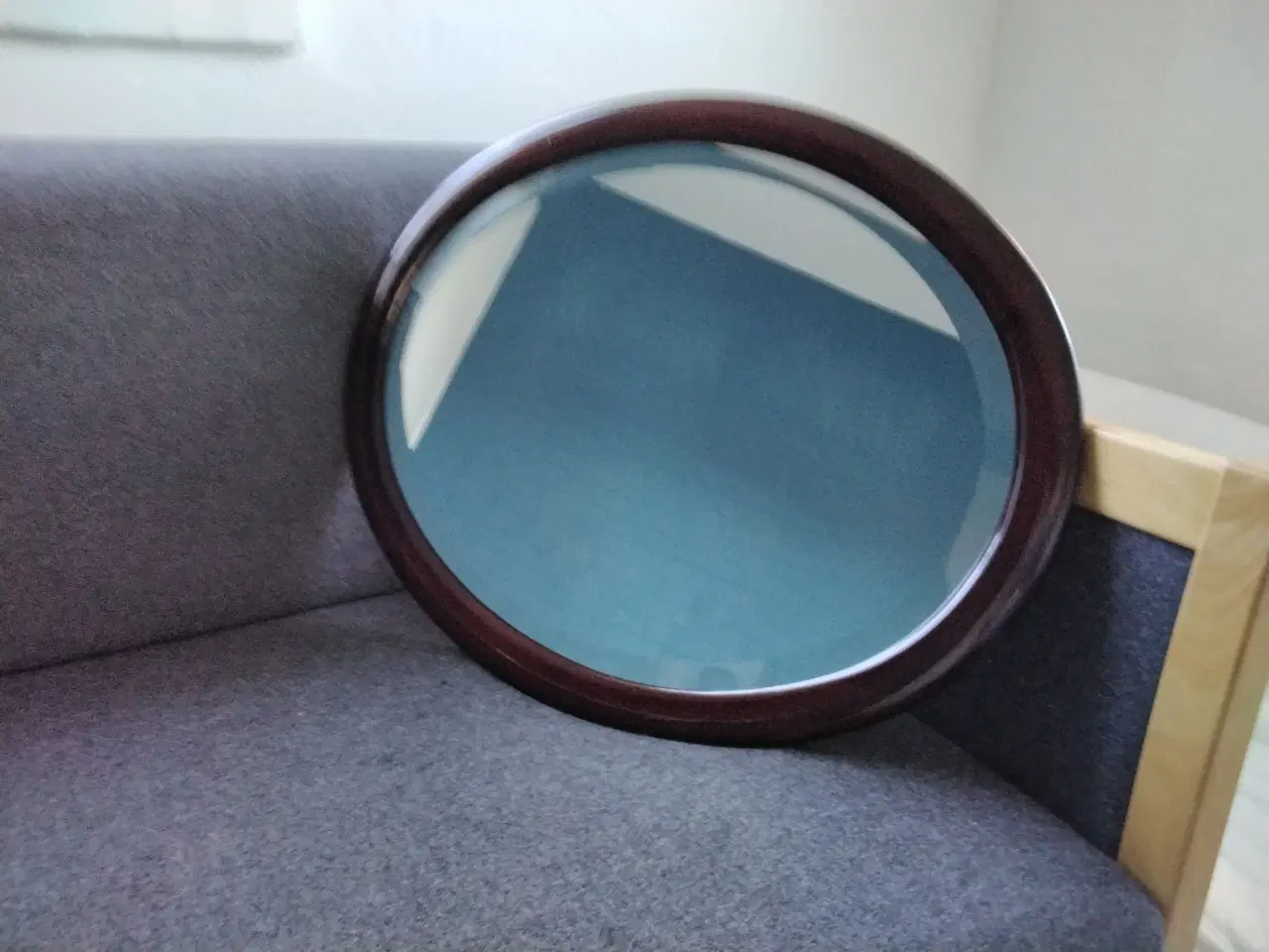 Billede 1 - Mahogni oval spejl 