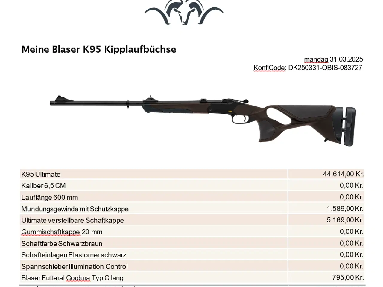 Billede 1 - Blaser K95 Ultimate 6,5 CM