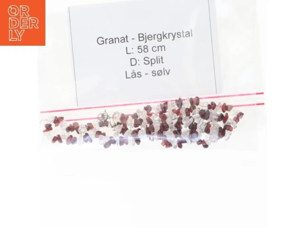 Billede 4 - Granat og bjergkrystal halskæde (str. 58. cm)