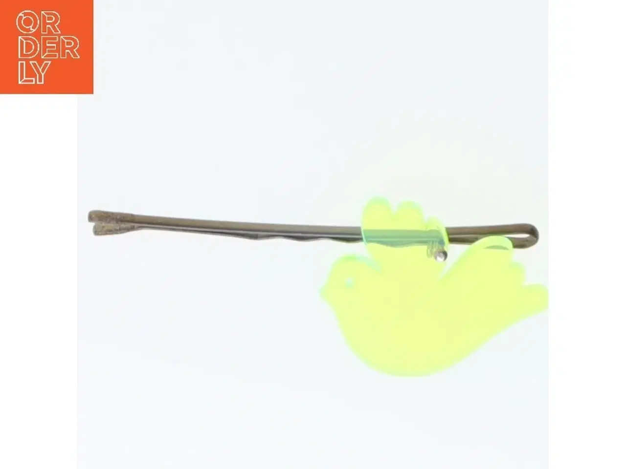 Billede 1 - Hårnål med gul fugledekoration (str. 6 cm)