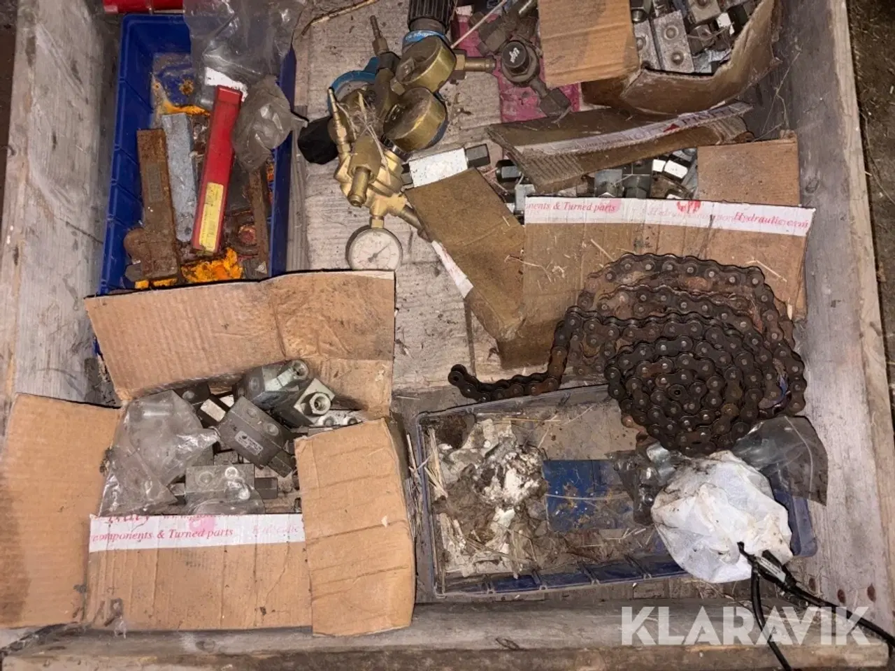 Billede 2 - Lot hydraulikfittings, drejestål, kæder og svejseudstyr