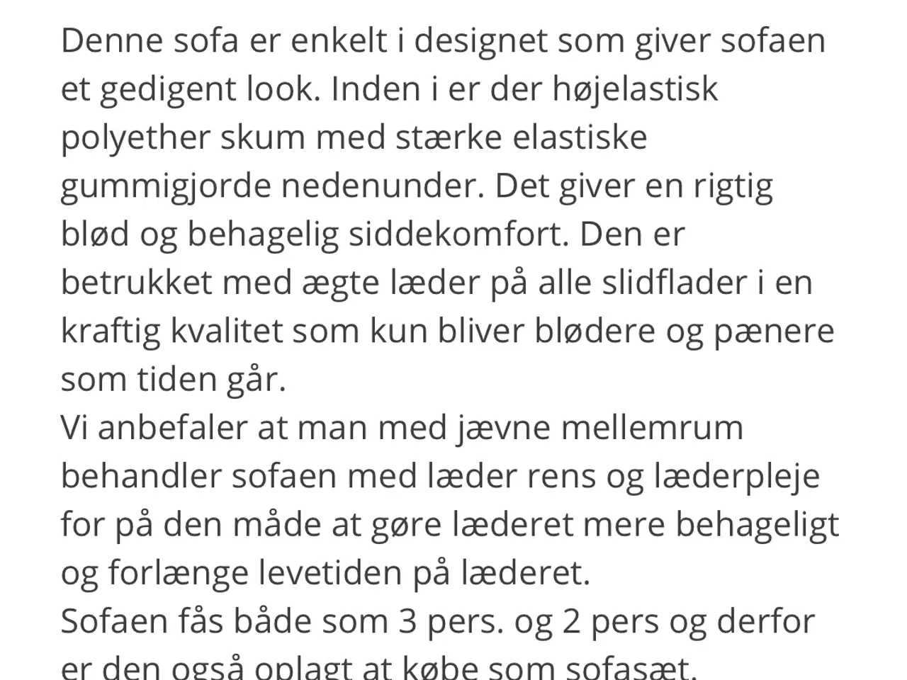 Billede 5 - 3 Pers lædersofa