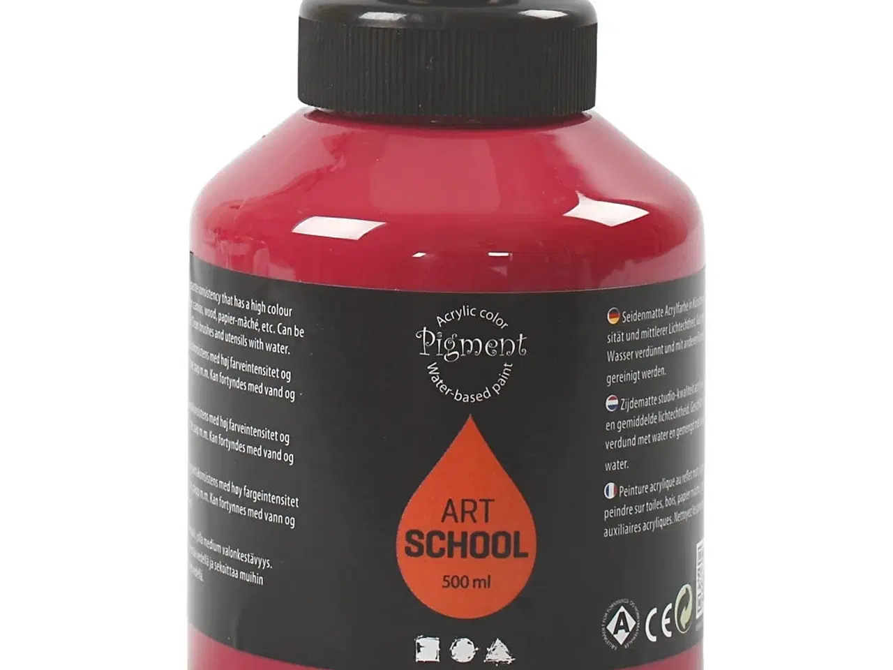 Billede 1 - Art Akrylmaling, halvblank, halvtransparent, mørk rød, 500ml/ 1 fl.