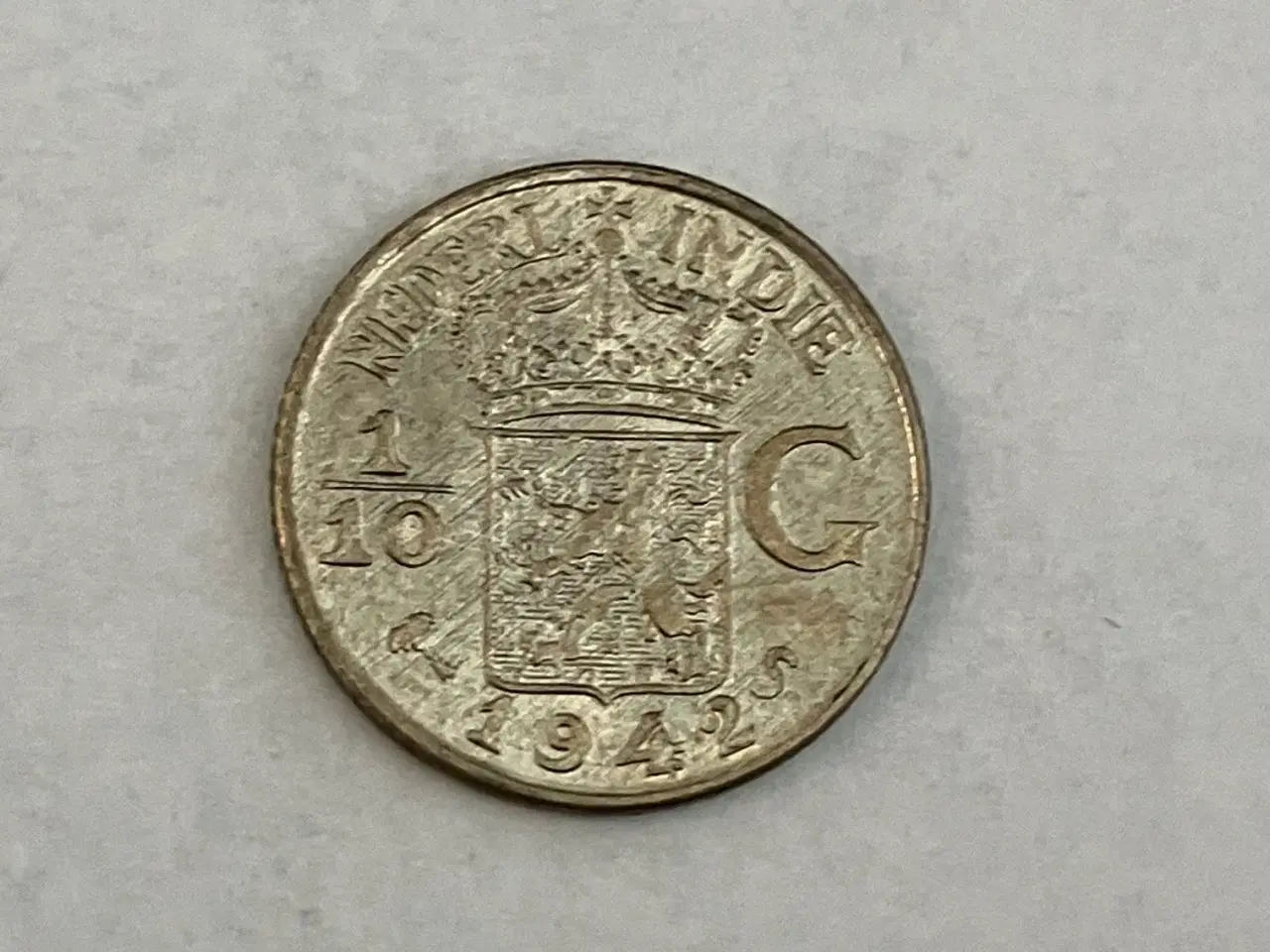 Billede 1 - 1/10 Gulden Netherlands Indie 1942