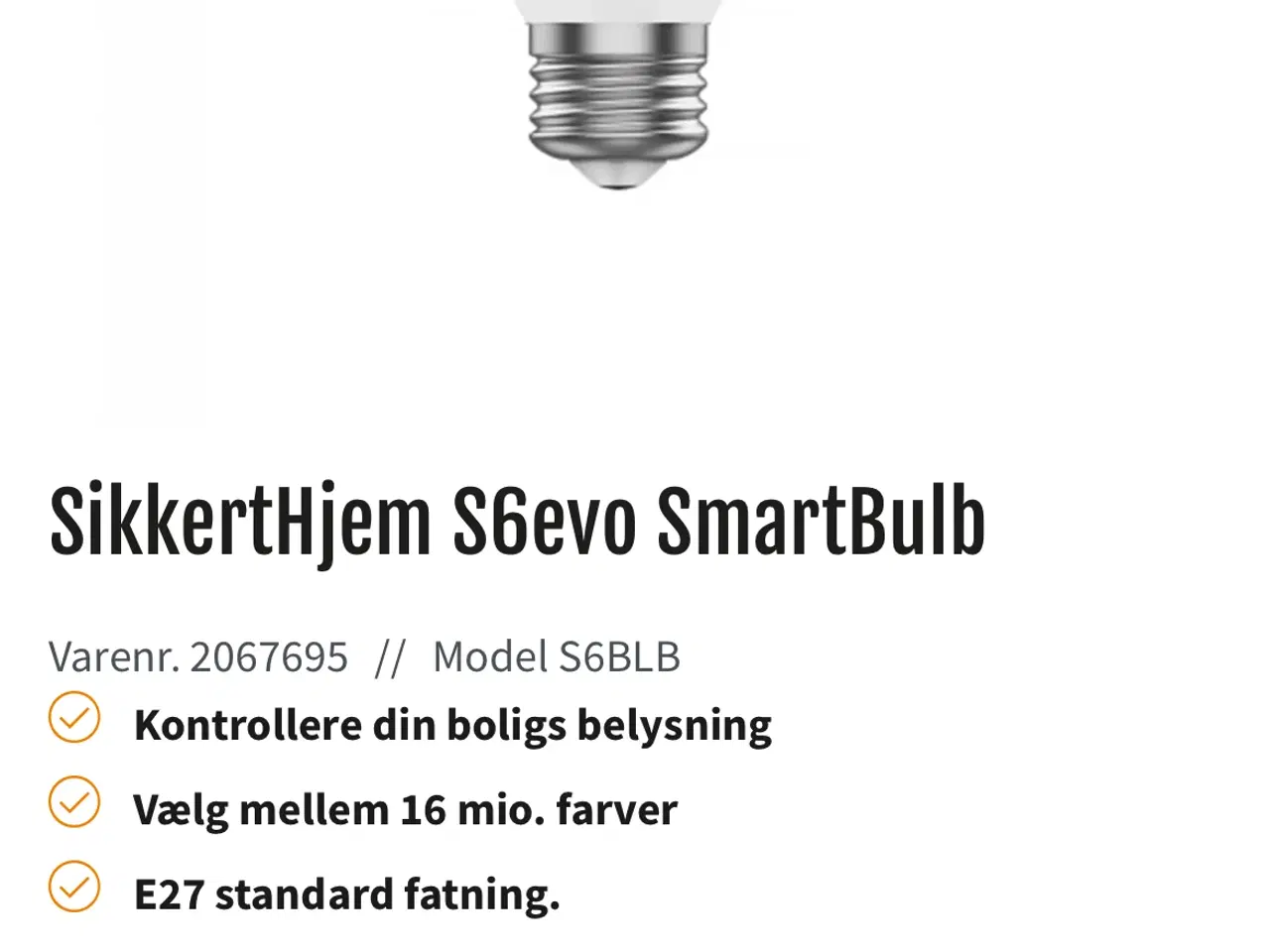 Billede 1 - Smartbulb wifi snart light E7