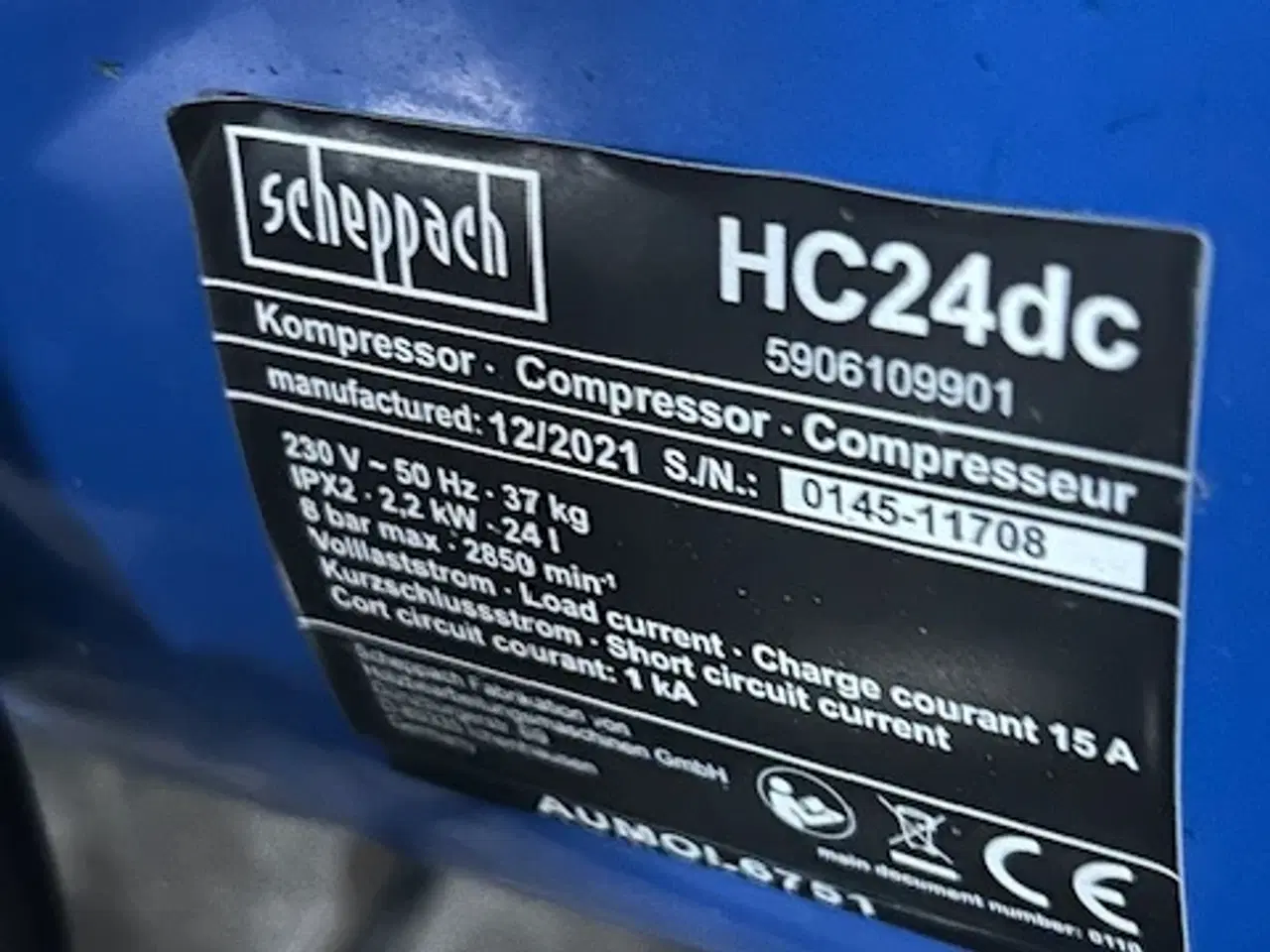 Billede 1 - UBRUGT Scheppach - kompressor HC24DC